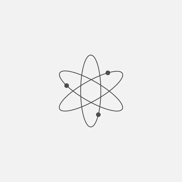 Atom-Symbol für Web im trendigen flachen Stil isoliert auf grauem Hintergrund — Stockvektor