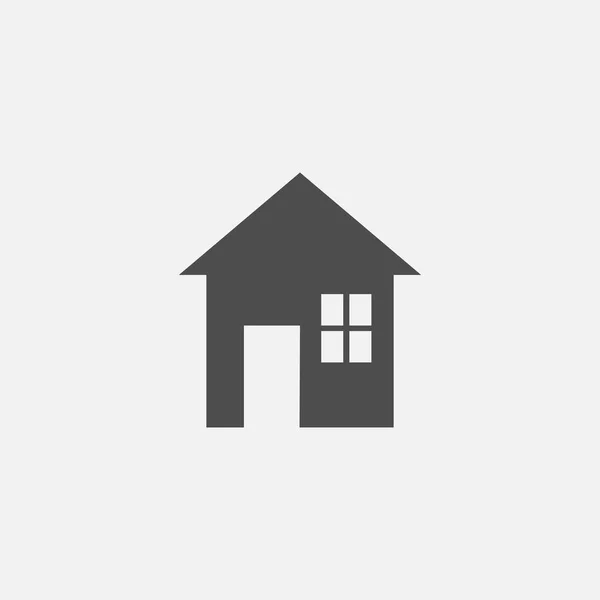 회색 배경에 고립 된 유행 플랫 스타일에 웹 대 한 하우스 평면 기호 아이콘 — 스톡 벡터