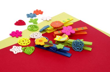 Ahşap dekoratif öğeler iki adet sıçrama kağıt üzerinde sanat eserleri için