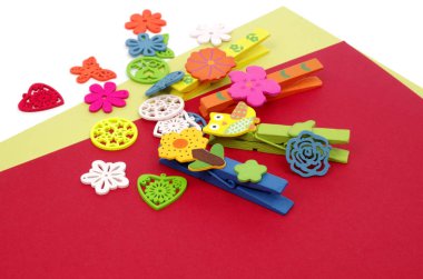 Ahşap dekoratif öğeler iki adet sıçrama kağıt üzerinde sanat eserleri için