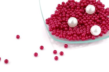 Kare cam levha sedefli plastik boncuk