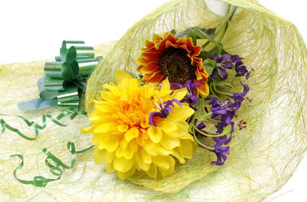 Creating bouquet of artificial flowers - floristics and decoration