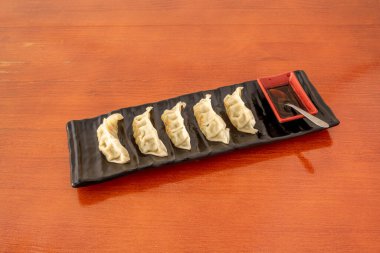 Soyalı Çin usulü gyoza fotoğrafı.
