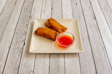 Çıtır Asya tarzı rulo görüntü