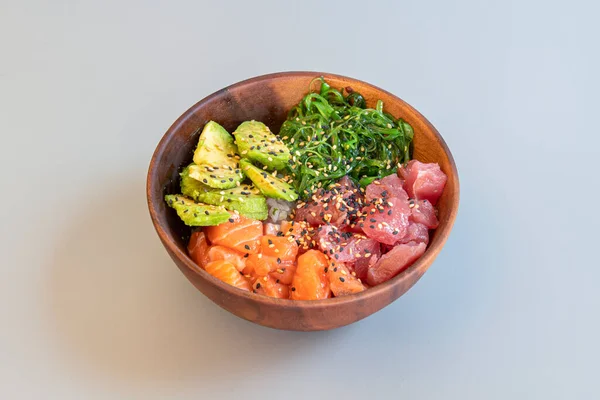 Poke Bowl Pescado Fresco Verduras — Foto de Stock