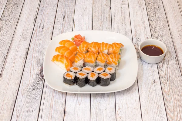 Image Assorted Japanese Sushi — Stock Photo, Image
