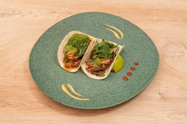 Geleneksel Meksika tacosu resmi