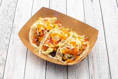 Geleneksel Meksika tacosu resmi