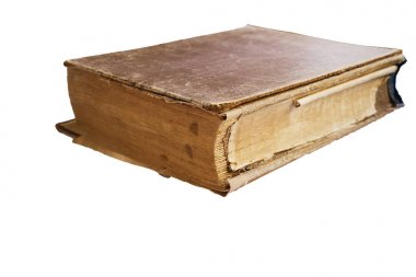 Beyaz arkaplanda izole edilmiş eski kitap