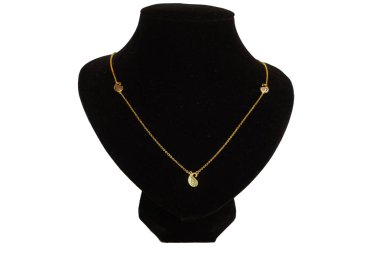 güzel antika oryantal Türk altın takı Bayan Zincir kolye el yapımı beyaz arka plan ile