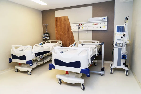 Couverture Hospitalière Avec Lits Équipement Médical Confortable Dans Hôpital Moderne — Photo