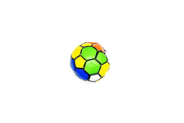 Bola Futebol Colorido Isolado Fundo Branco — Fotografia de Stock