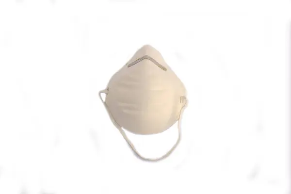 Ιατρική Μάσκα Απομονωμένη Λευκό Φόντο Προστασία Του Στέμματος Λευκή Ιατρική — Φωτογραφία Αρχείου