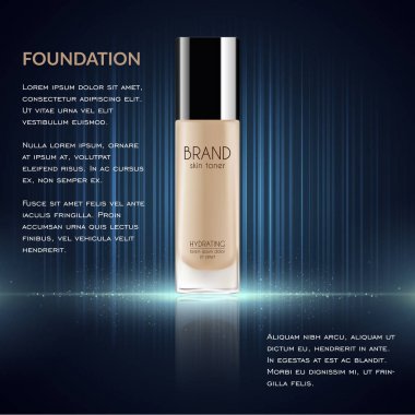 Göz alıcı Vakfı reklamlar, cam şişe Vakfı ve köpüklü efektleri, tasarım, 3d çizim için zarif reklamlar ile