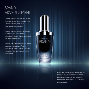 Kozmetik reklamları şablon, özü şişe