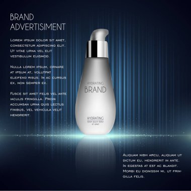 Kozmetik reklamları şablon, özü şişe