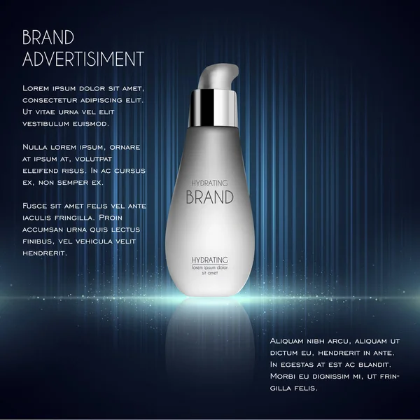 Kosmetycznych reklam szablonu, istotą butelka — Wektor stockowy