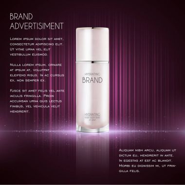 Kozmetik reklamları şablon, özü şişe