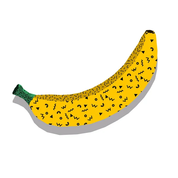 Padrão sem costura design bonito. Memphis mão de fundo desenhado elementos, bananas e efeito aquarela. Impressão têxtil para roupa de cama, jaqueta, design de pacote, tecido e conceitos de moda . — Vetor de Stock