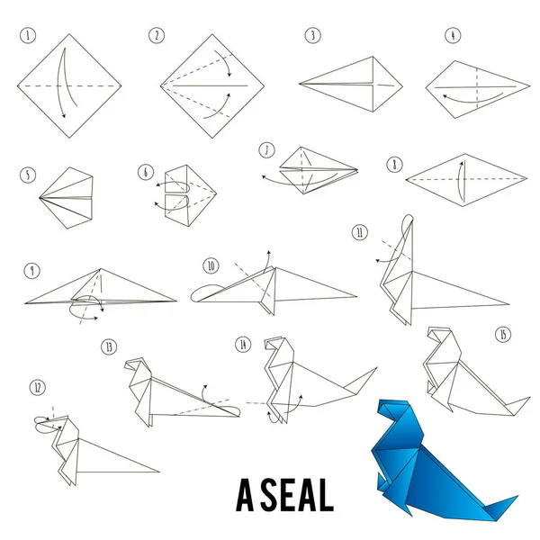 adım adım adım talimatlar origami A kuş yapmak nasıl.