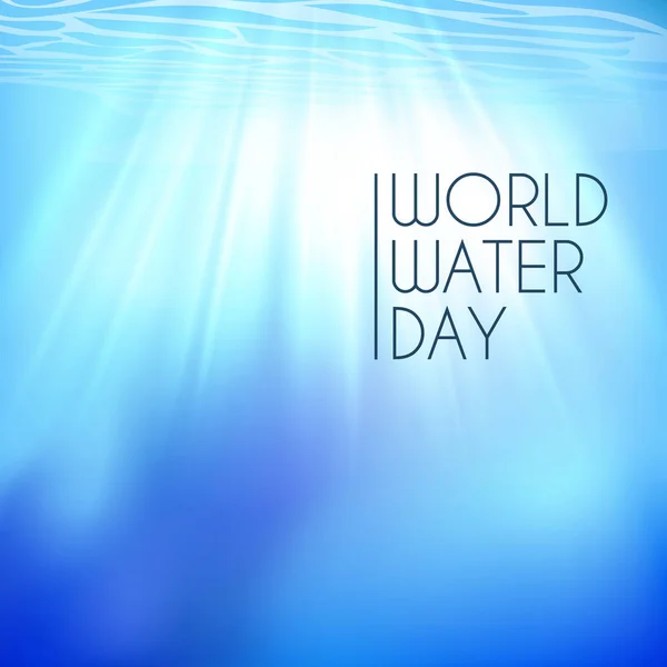 Fundo azul subaquático com texto e água para a água do mundo day.vector —  Vetores de Stock