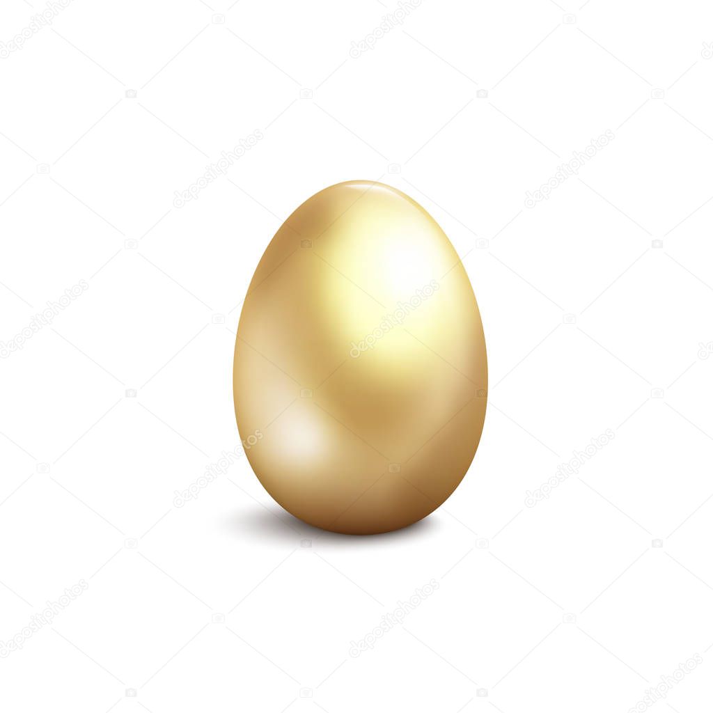 Golden egg isolated on white background.