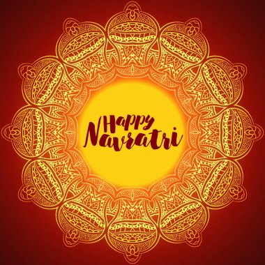 Yaratıcı çerçeve çiçek güzel yüz Maa Durga Hat sanatı dekoratif arka plan üzerinde Hindu festivali Navratri için temel.