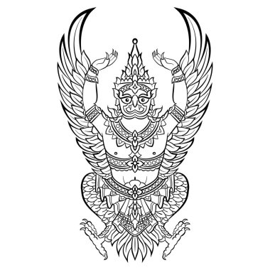 Garuda, bird of Vishnu. Vector illustration. clipart