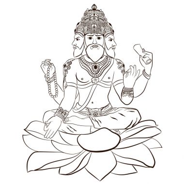 Hindu Tanrı Brahma çizimi