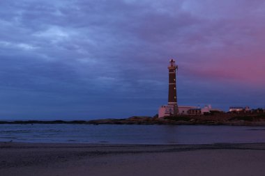 Jose Ignacio Punta del Este, Atlantic Coast, Uruguay yakınındaki yılında deniz feneri