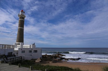 Jose Ignacio Punta del Este, Atlantic Coast, Uruguay yakınındaki yılında deniz feneri