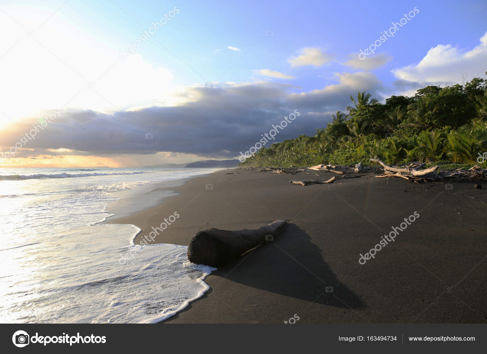 Black Sand Beach In Costa Rica Stock Photo C Ajkramer 163494734