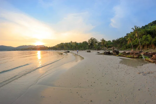 Vacker Solnedgång Stranden — Stockfoto