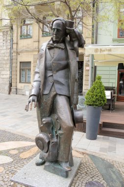 Bratislava, Slovakya - Nisan 2011: Hans Christian Andersen Hviezdoslav Meydanı Anıtı.