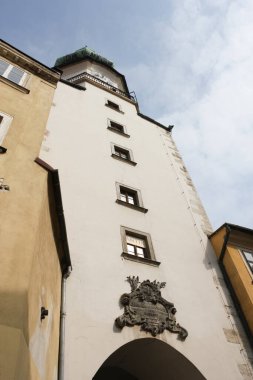 Bratislava, Slovakya - Nisan 2011: Yaşlı Michael 'ın Kapı Kulesi.