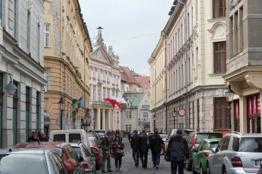 Bratislava, Slovakya - Nisan 2011: Primatial Palace view from Klobucnicka street.