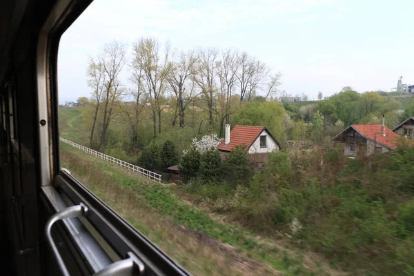 Trnava Słowacja Kwiecień 2011 Małe Domki Pomarańczowym Dachówką — Zdjęcie stockowe