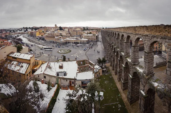 Conocido Acueducto Antiguo Antigua Segovia — Foto de Stock