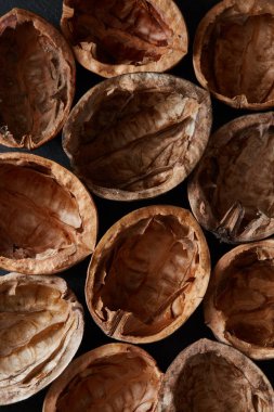 Ceviz kabukları makro yakın çekim ürün gıda zemin kompozisyon olarak