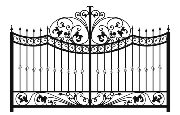 Forjado portões forma isolada no fundo branco. Ilustração vetorial . — Vetor de Stock
