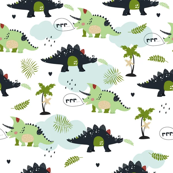 Seamless pattern with cute dinosaurs for children textile , wallpaper , posters and other design