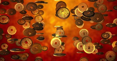 Grunge Gürültü Tahıl deseni ve parlak radyal renk gradyanı kırmızı, turuncu, kahverengi ve sarı üç boyutlu resimli soyut arkaplan