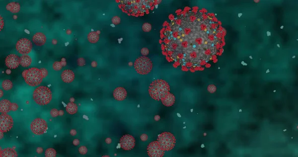 Коронавірусні Клітини Covid Інфекційна Хвороба Швидка Передача Поширення Хвороби Висока — стокове фото