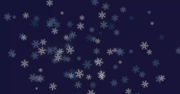 Weihnachten Hintergrund Mit Schneeflocken Fallender Schnee Auf Blauem Hintergrund Rendering — Stockfoto