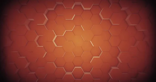 Abstract geometric golden hexagone wall texture. 3D rendering. 3D illustration