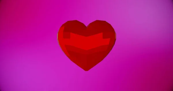 Feliz Día San Valentín Fondo Con Corazón Poligonal Rojo Para — Foto de Stock