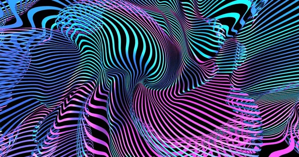 Flüoresan sıvı renklerde neon arka plan. Ultraviyole soyut mavi, mor, pembe renk. - Evet. Sanal gerçeklik tasarımı 3D görüntüleme