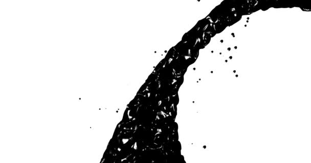 Fluxo negro abstrato. Textura fluida de óleo. loop de animação 3D digital 4K . — Vídeo de Stock