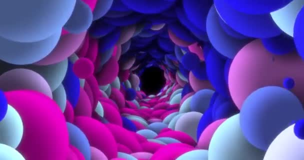 Neon abstrakt bakgrund med blå och rosa bubblor. Loopas animation 4k. — Stockvideo