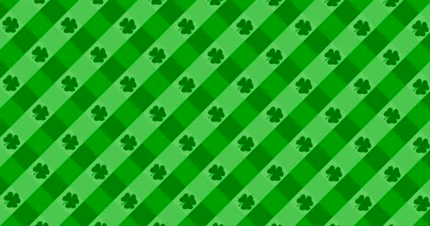 Patrick Day pozadí s padající shamrock list vzor. Na slavnostní párty v hospodě. 3D vykreslování, smyčka 4k — Stock video